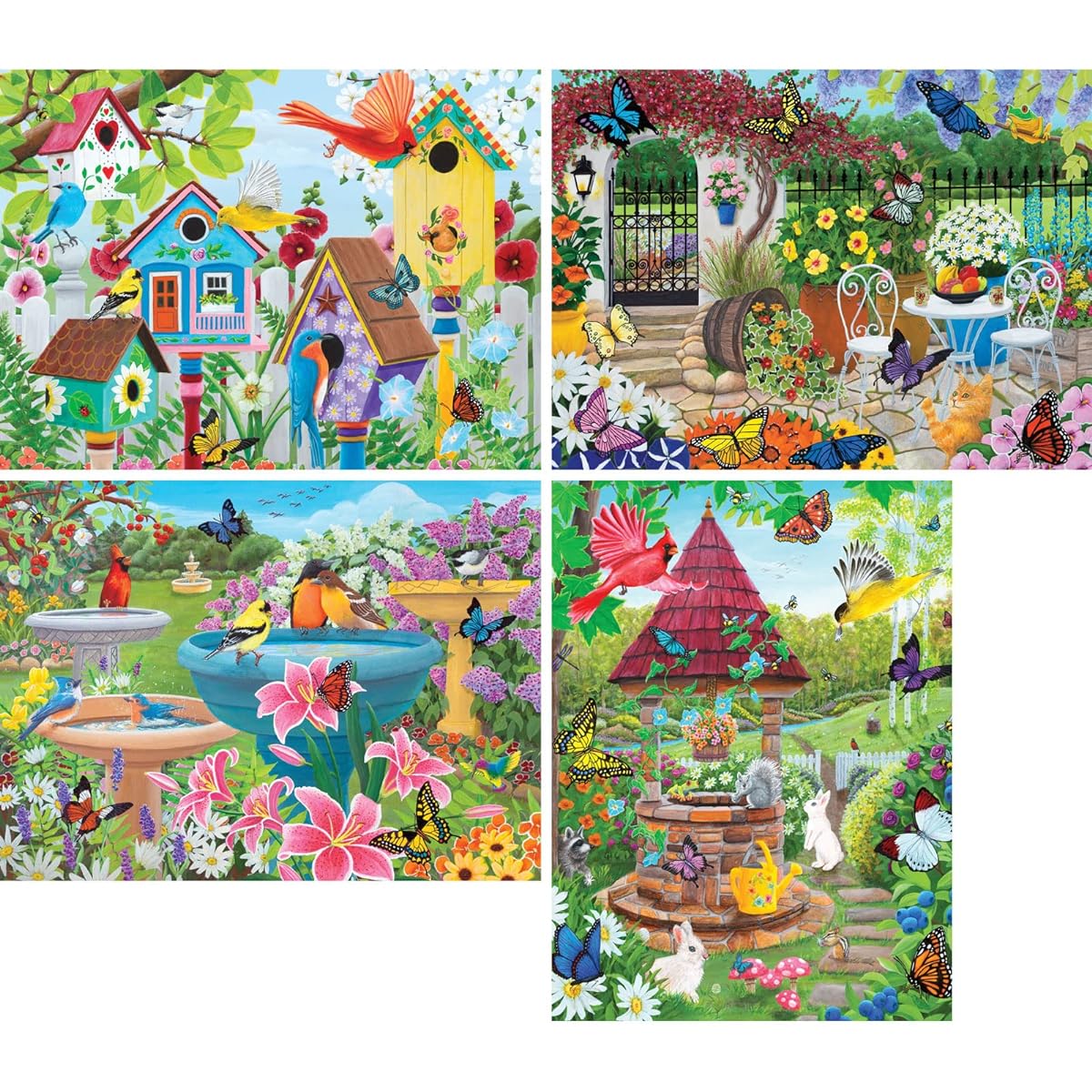 Bits and Pieces - Multi-Pack 4-in-1 1000 Piece Jigsaw Puzzle for Adults - Each Puzzle Measures 20" x 27" - Jigsaw 1000 Piece by Artist Kathy Bambeck