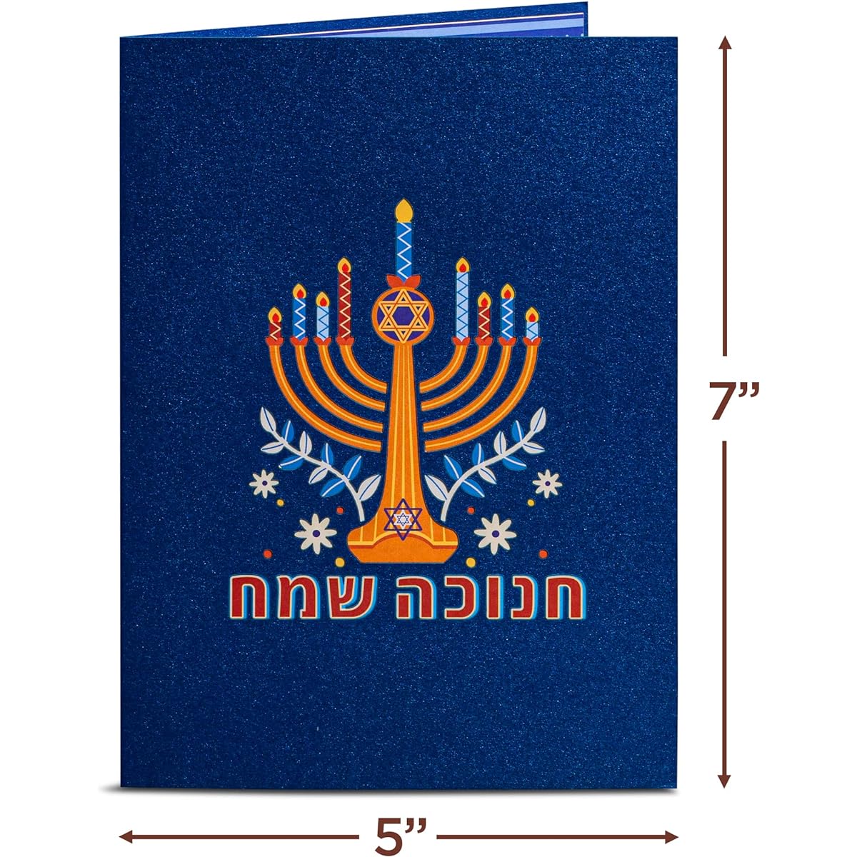 Paper Love Pop-up Christmas Card, Hanukkah Menorah, Winter, Holiday, Christmas Gift, 5" x 7" Cover - Includes Envelope and Note Tag