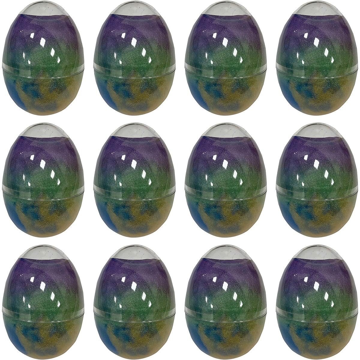Squeeze Craft Slime Putty Easter Eggs - Pack of 12 Colorful Galaxy Sludgy Gooey Fidget Kit, Sensory and Tactile Stimulation, Stress Relief, Prizes, Party Favors, Educational Games