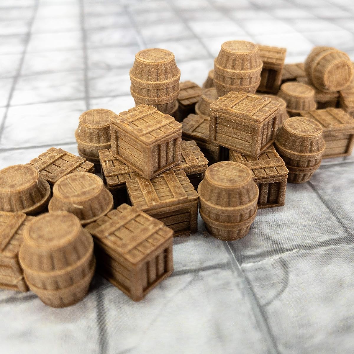Storeroom Crate and Barrel Set - 28mm Fantasy Game Terrain.