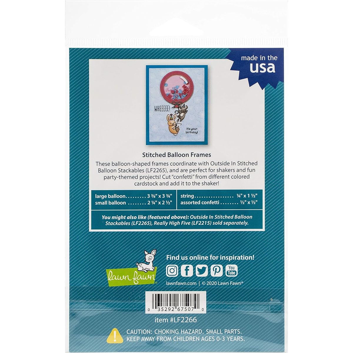 Lawn Cuts Custom Craft Die-Stitched Balloon Frames -LF2266