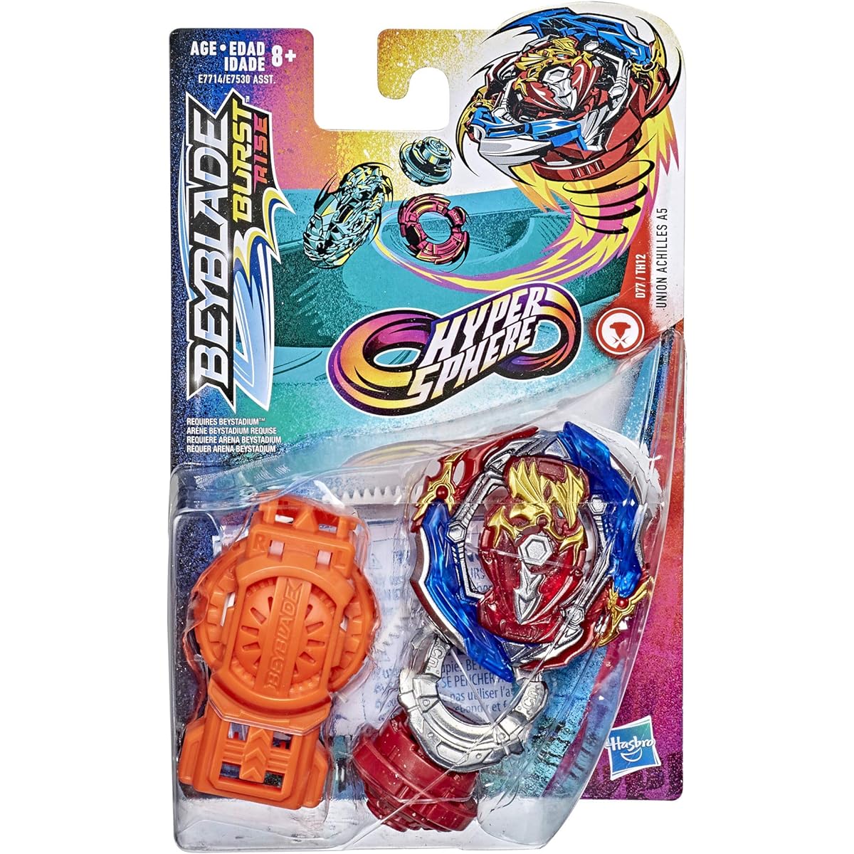 Beyblade Burst Rise Hypersphere Union Achilles A5 Starter Pack Balance Type Battle Top Toy Right/Left Spin Launcher Recommended for ages 8 and up