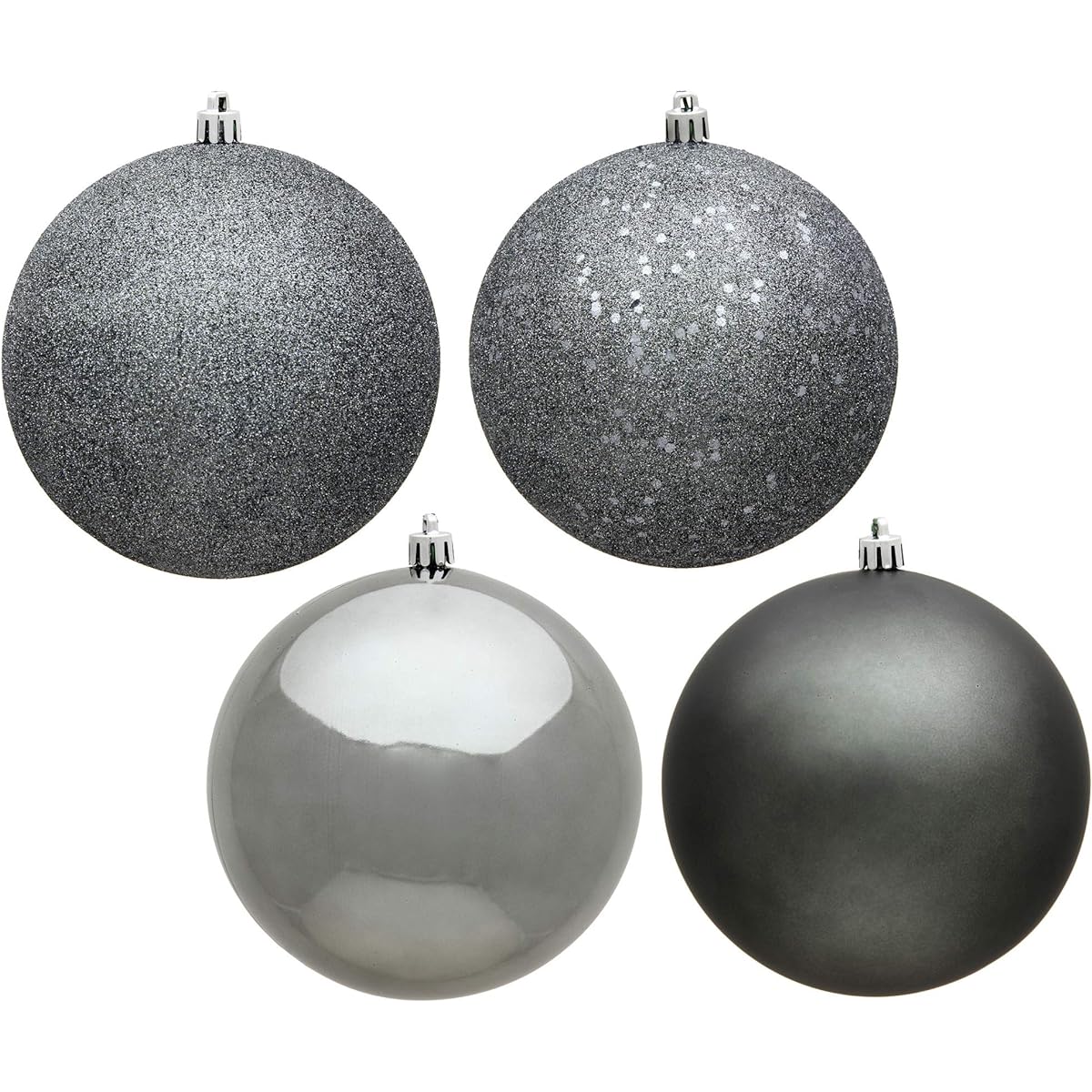 Vickerman 2.75" Pewter 4 Finish Ball Ornaments Assortment, 20 per Box
