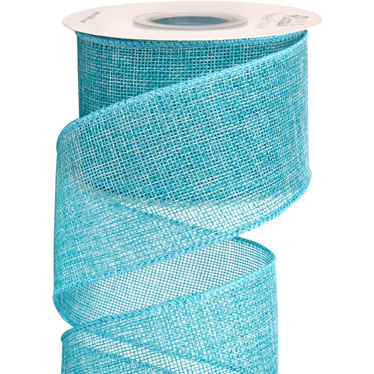 Ribli Light Blue/Ocean Blue Burlap Wire Ribbon 2-1/2" x 10 Yards Continuous Wire Edge Ribbon Large Ribbon Wreath Tree Decoration Outdoor Decoration