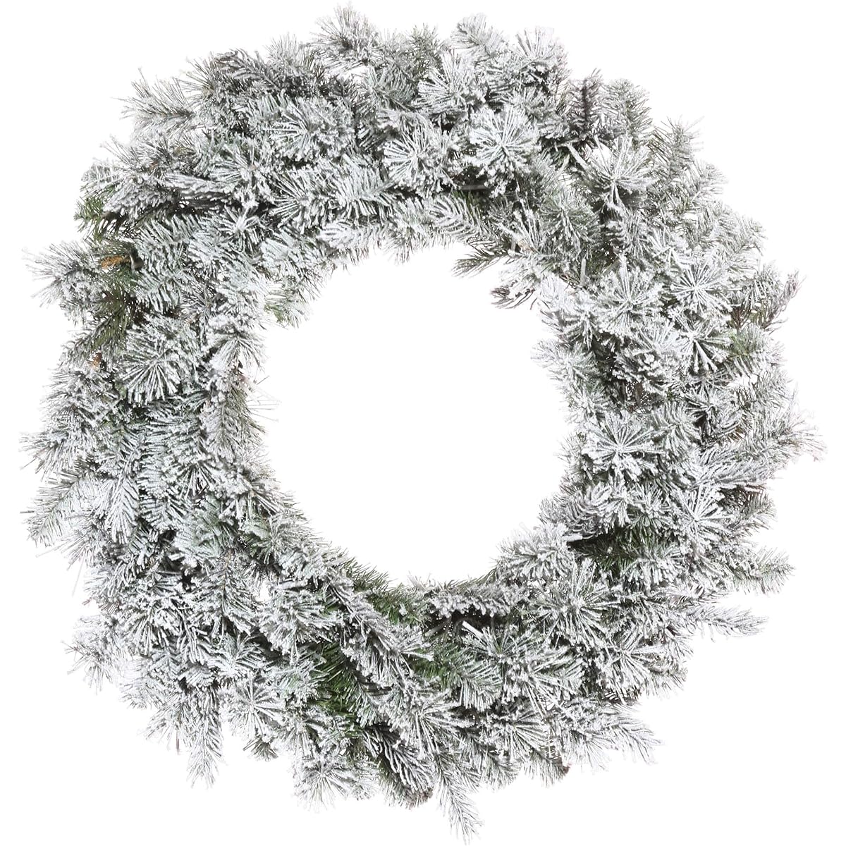 Vickerman 30" Flocked Kiana Artificial Christmas Wreath, No Lights - Faux Flocked Christmas Wreath - Indoor Seasonal Home Decor