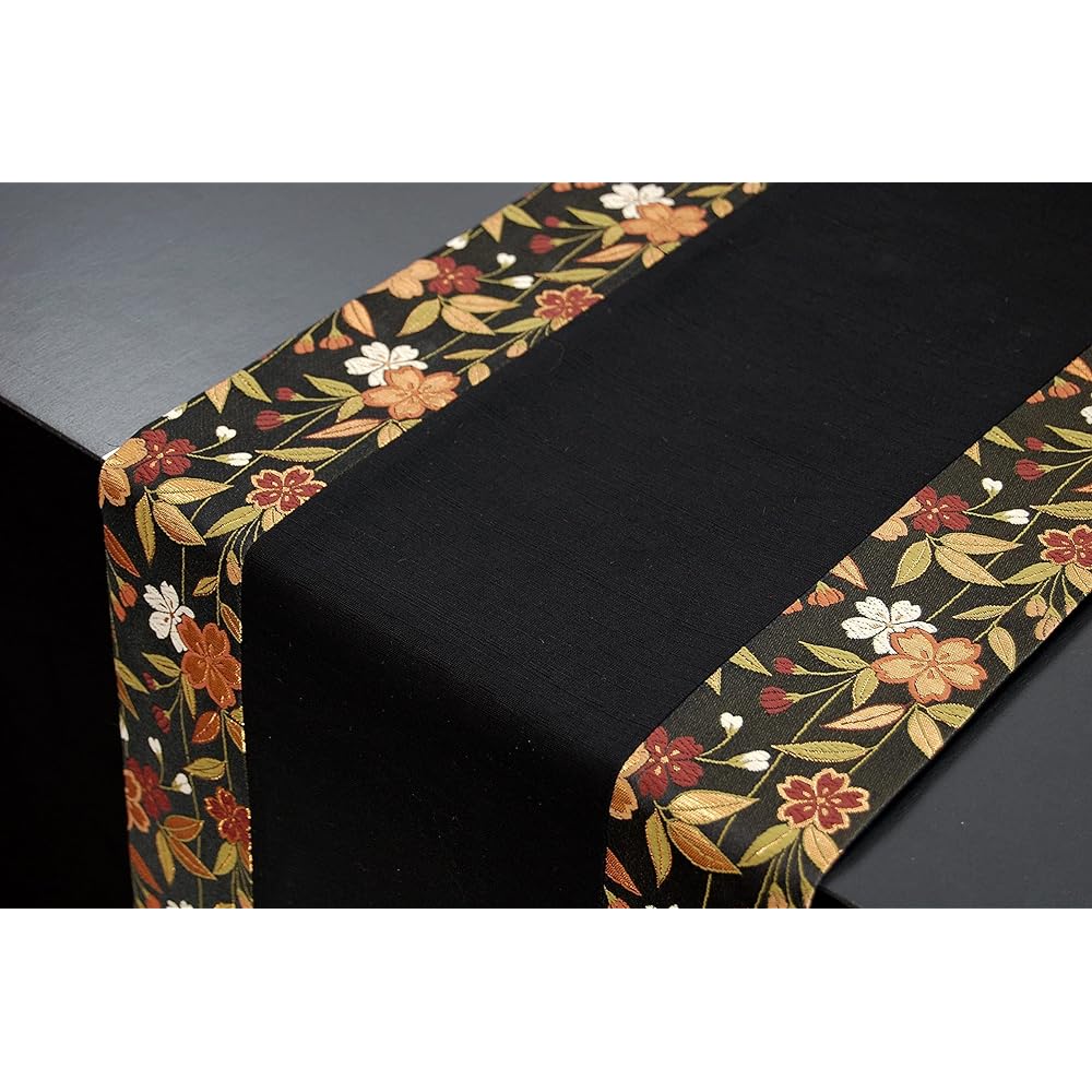 Boxed and wrapped obi style Japanese style kimono table runner 2m reversible gift box (cherry blossoms)
