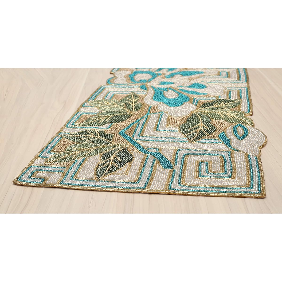 Beaded Table Runner 36 Inch Glitter Table Runner Decorative Table Runner Farmhouse Decor Table Runner Rustic Bridal Shower Beaded Table Runner Beaded Christmas Table Runner 13x36 Gold Teal Silver Green
