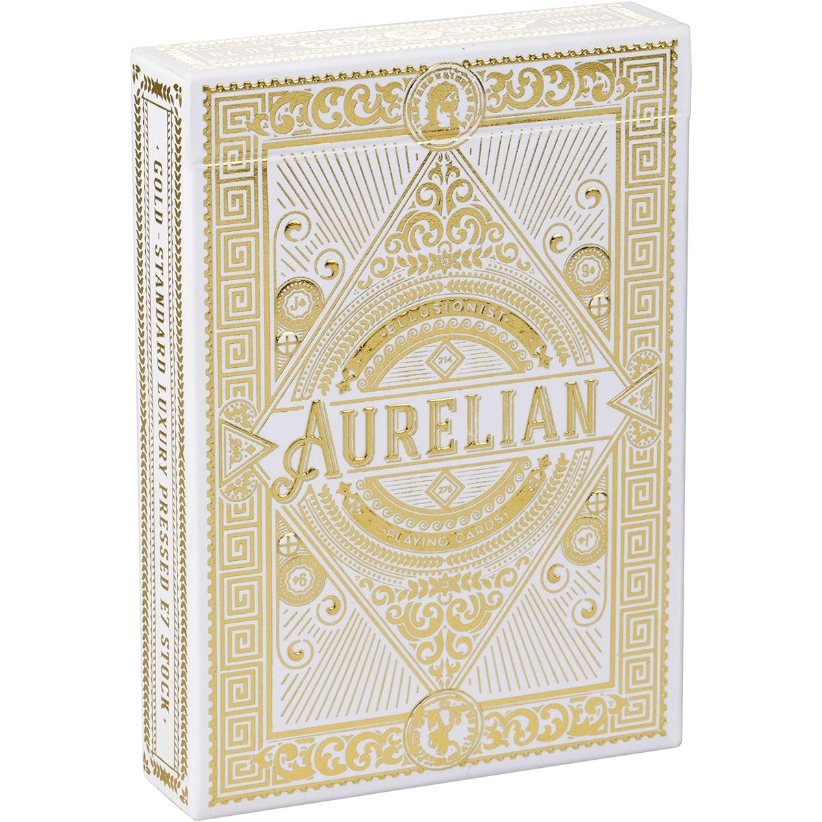 Ellusionist Roman Empire Themed Playing Cards Deck - White Aurelian - for Games and Magic Tricks