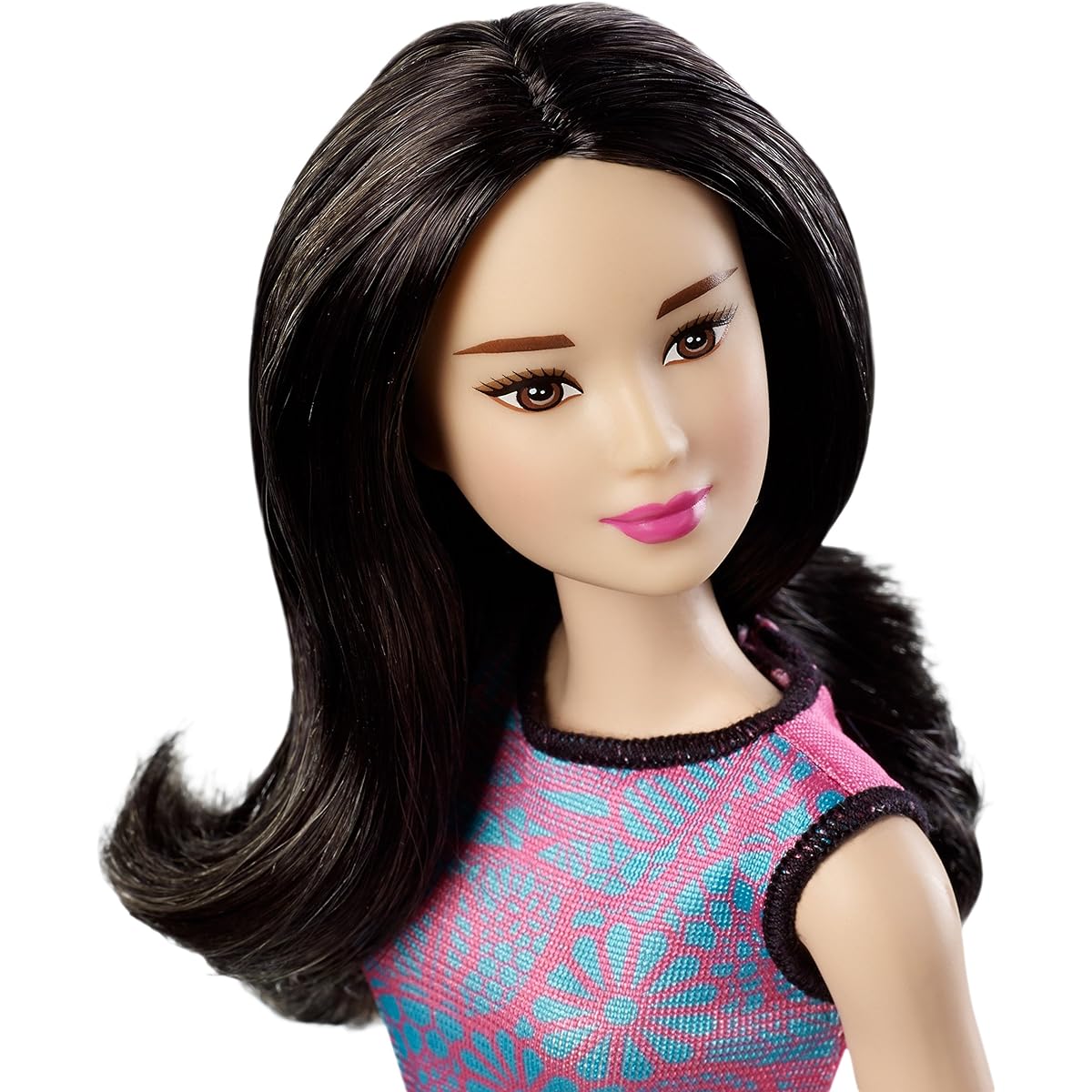 Barbie Lea in Multi-colour Dress with Black Belt and Pink Heart Accessory