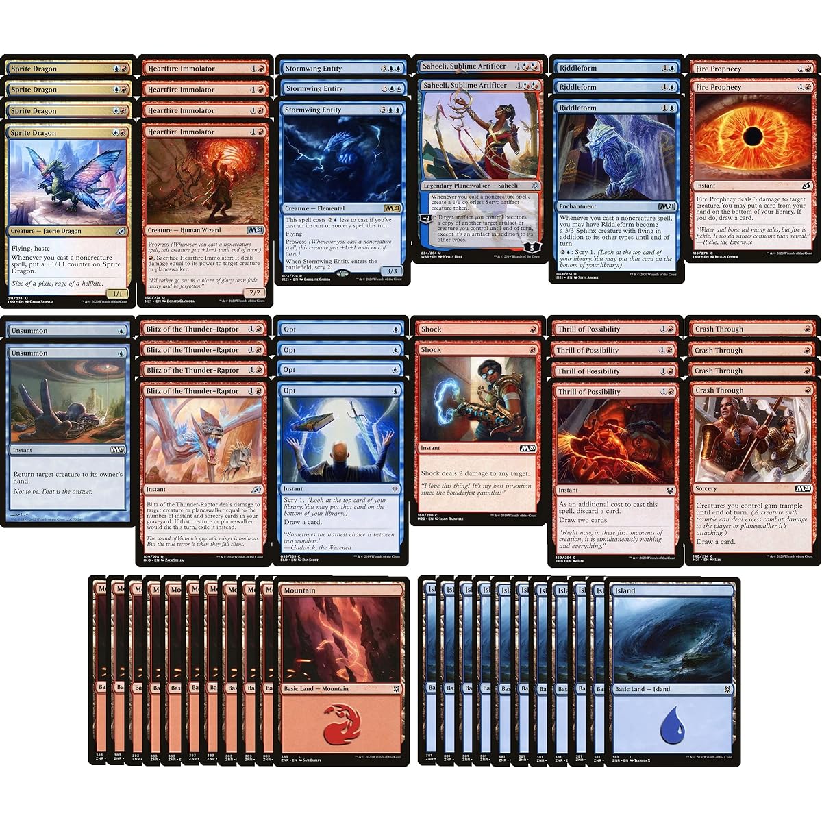 Elite Izzet Prowess Deck - Blue Red - Extremely Powerful - Modern Legal - Custom Built - Magic the Gathering - MTG - 60 Cards!