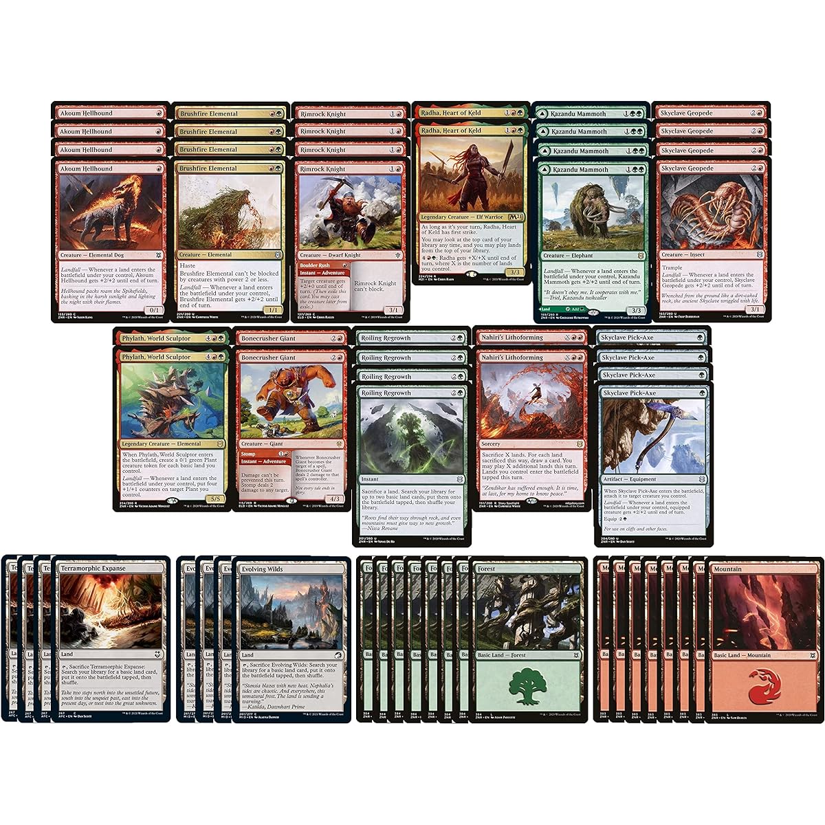 Elite Gruul Landfall Deck - Red Green - Very Powerful - Modern Legal - Custom Built - Magic the Gathering - MTG - 60 Cards