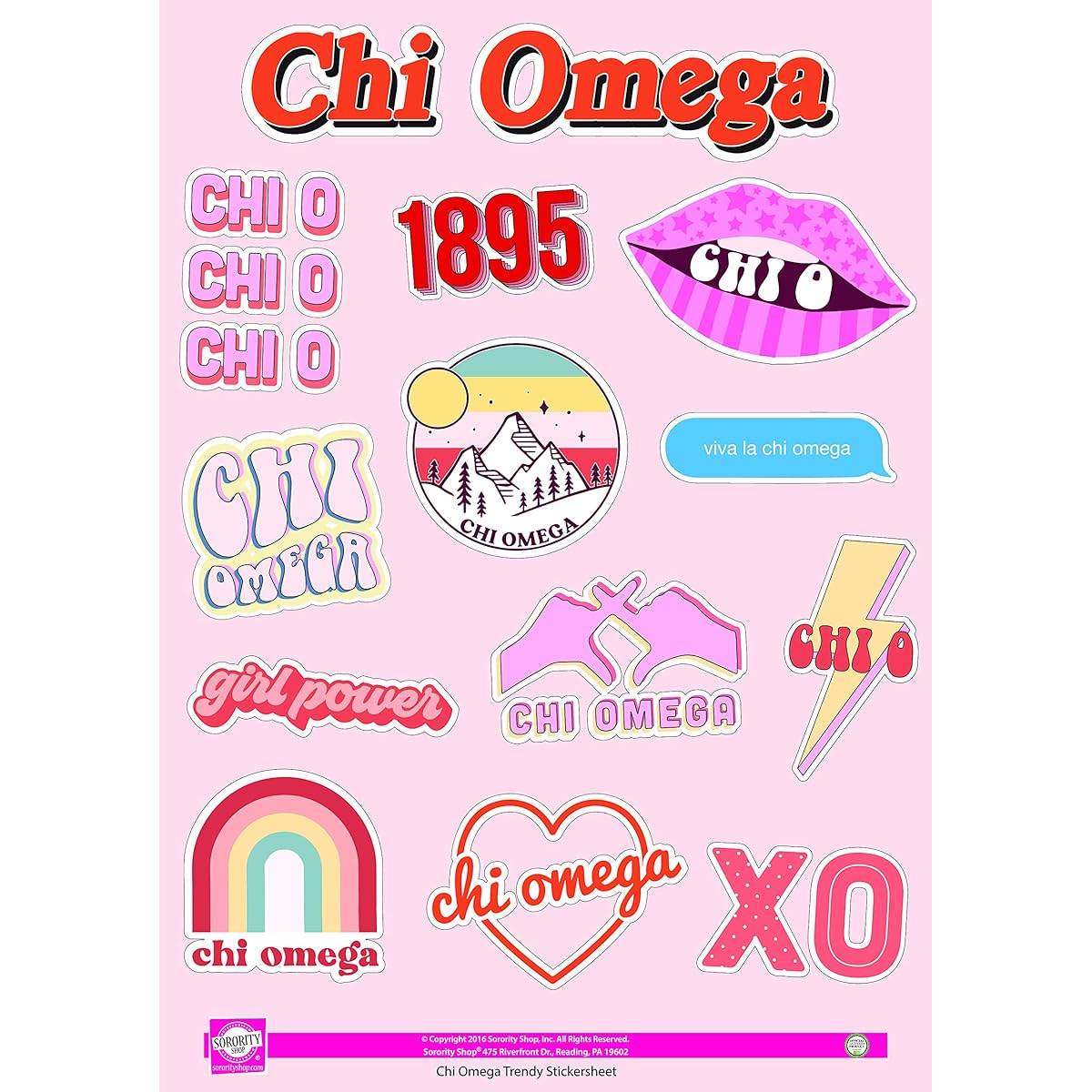 Chi Omega - Sticker Sheet - Girl Power