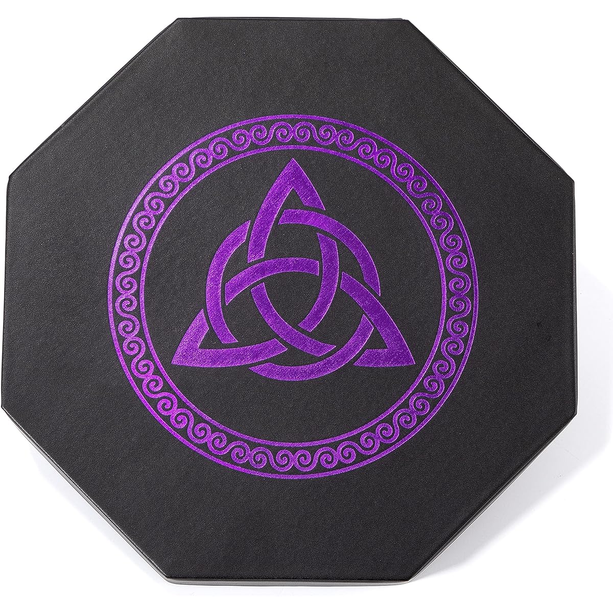 DND Dice Tray - Premium 8 Inch Dice Tray Dungeons and Dragons - Exquisitely Detailed Purple World Tree & Triquetra Design - Perfect RPG Dice Rolling Tray with D&D Dice Box Storage to Protect Dice