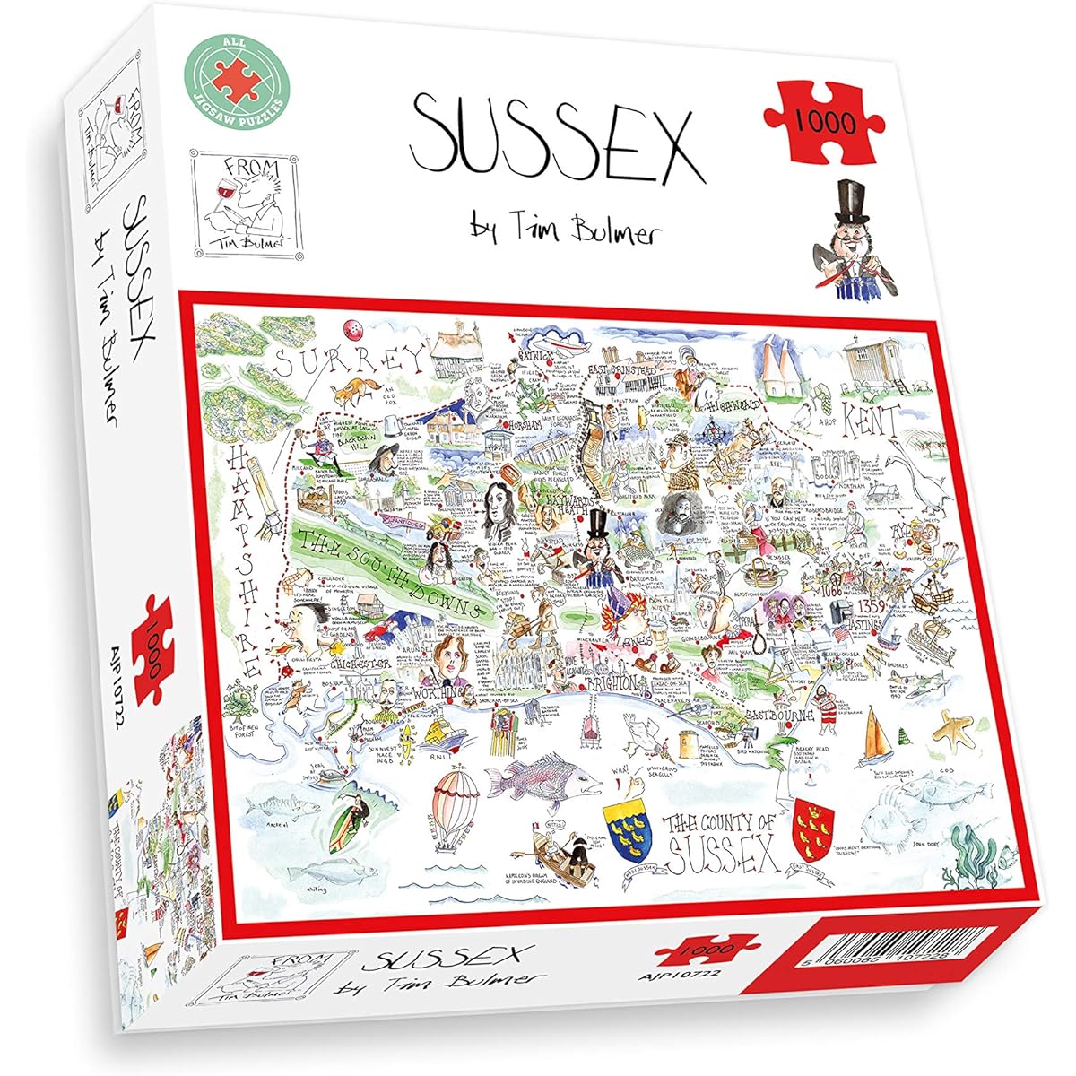 Comical Map of Sussex - Tim Bulmer 1000 Piece Jigsaw Puzzle
