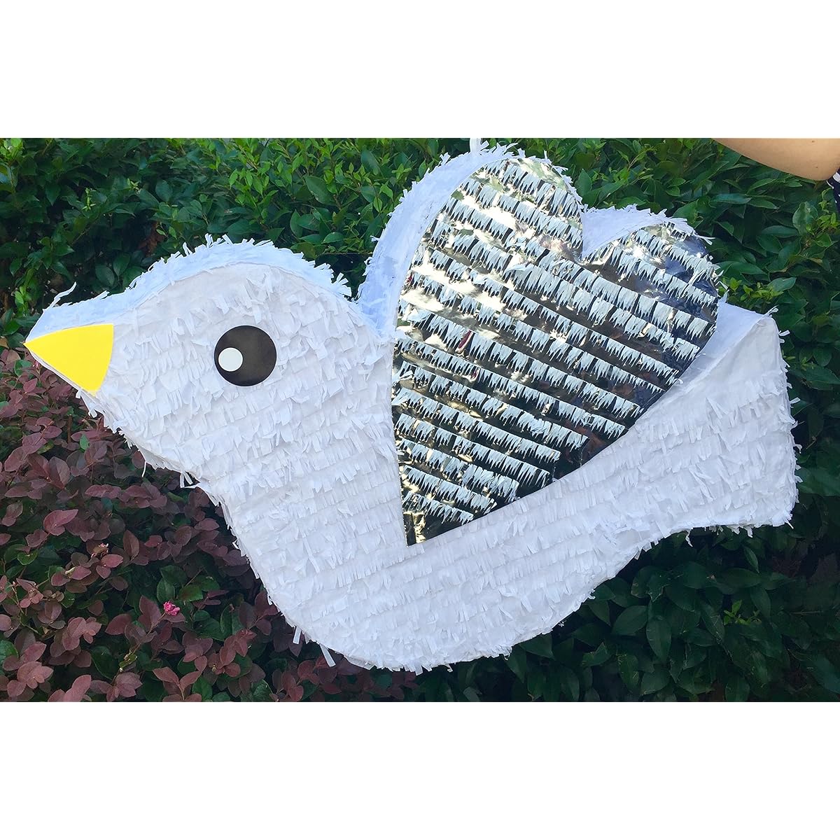 White Dove Pinata with Silver Wing