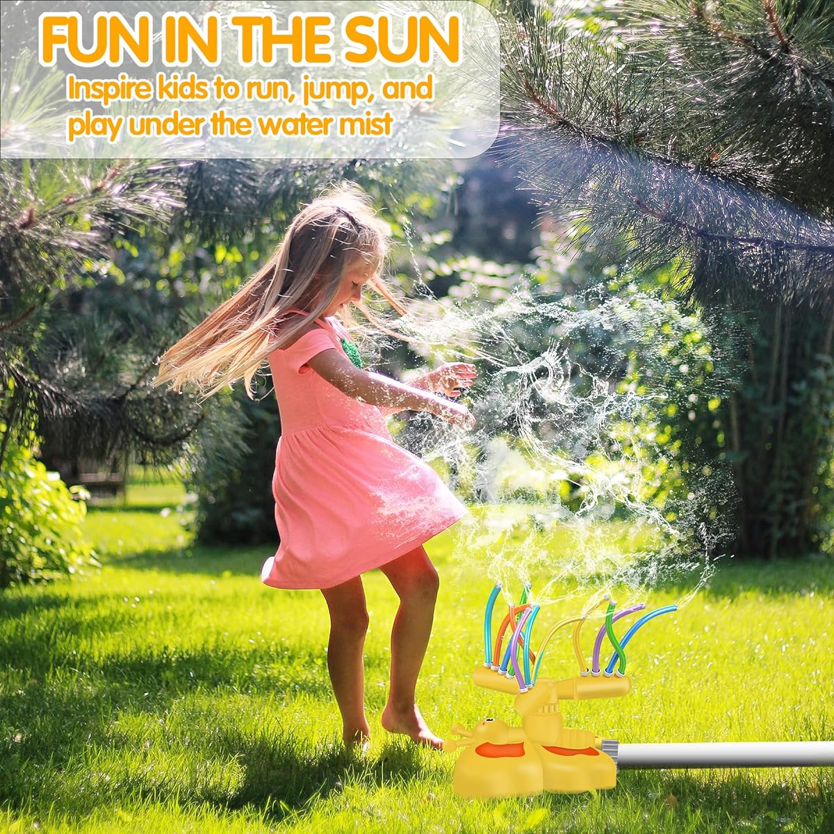 inzerwudi Children's Water Sprinkler - Outdoor Toys for Toddlers - Summer Splash Fun Activities Toys for Kids Ages 4-8 - Outdoor Play Backyard Games for 3 4 5 6 7 8 Years Boys Girls