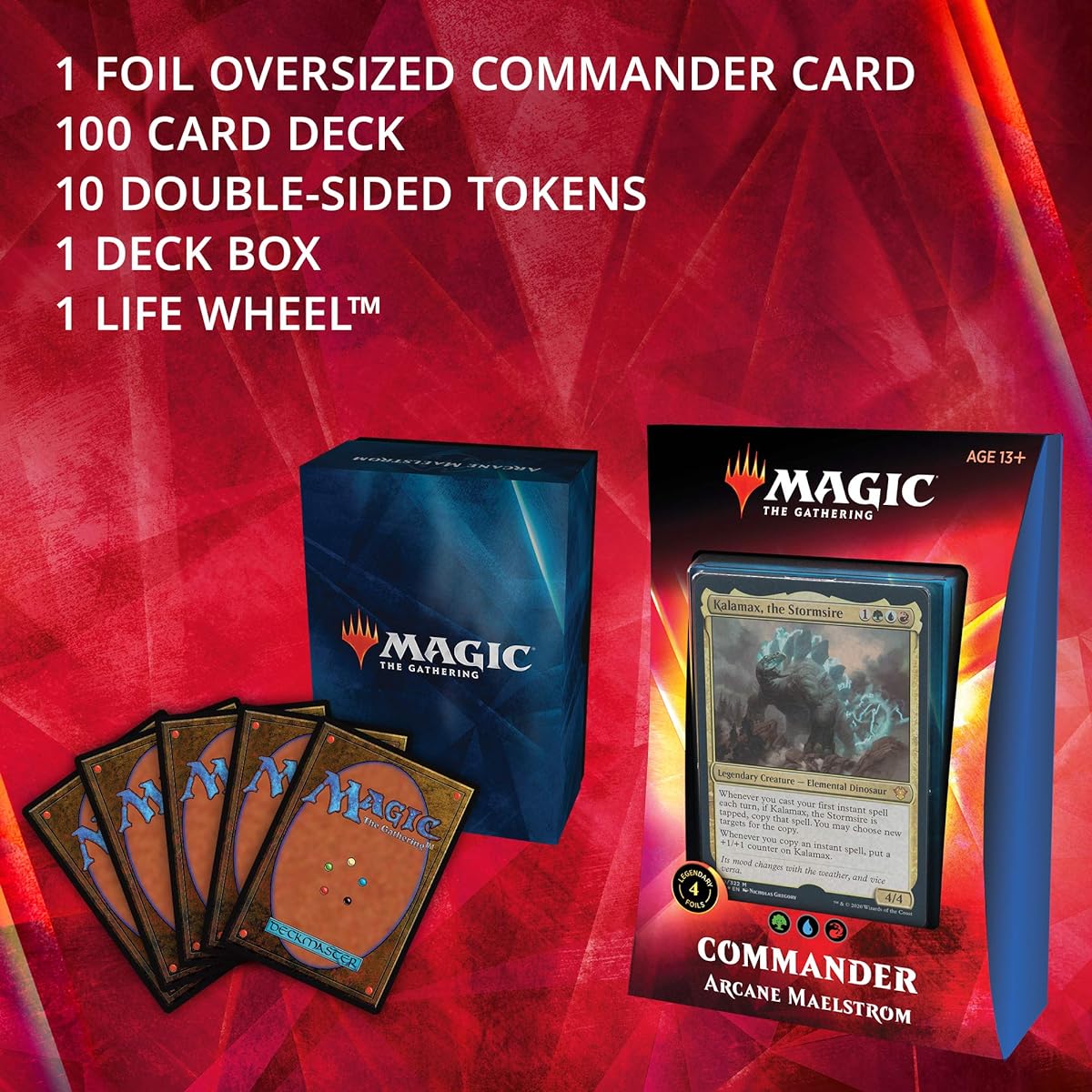 Magic: The Gathering Arcane Maelstrom Ikoria Commander Deck | 100 Card Deck | 4 Foil Legendary Creatures