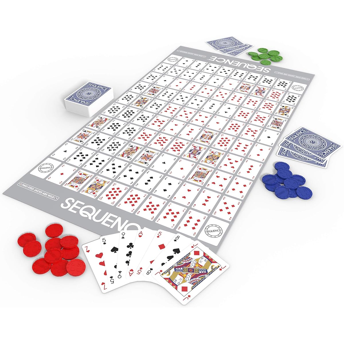 Sequence Luxury Edition - Amazing Set of Luxurious Cushioned Rolled Flat Game Mats - Goliath Exclusive Blue 2-12 Players
