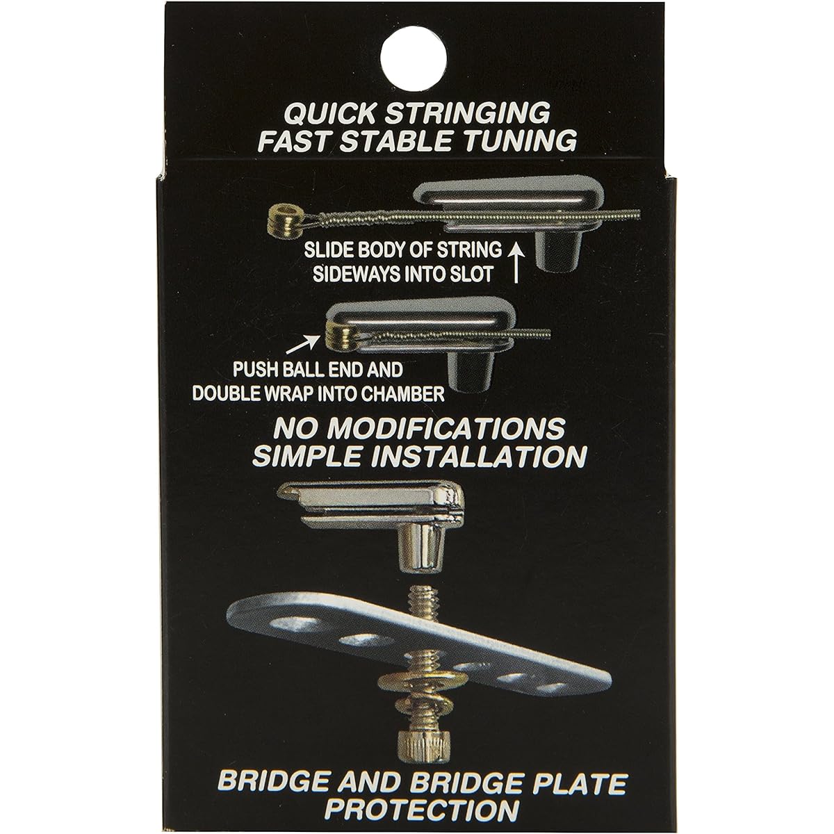 Power pin + plate for acoustic guitar (black)