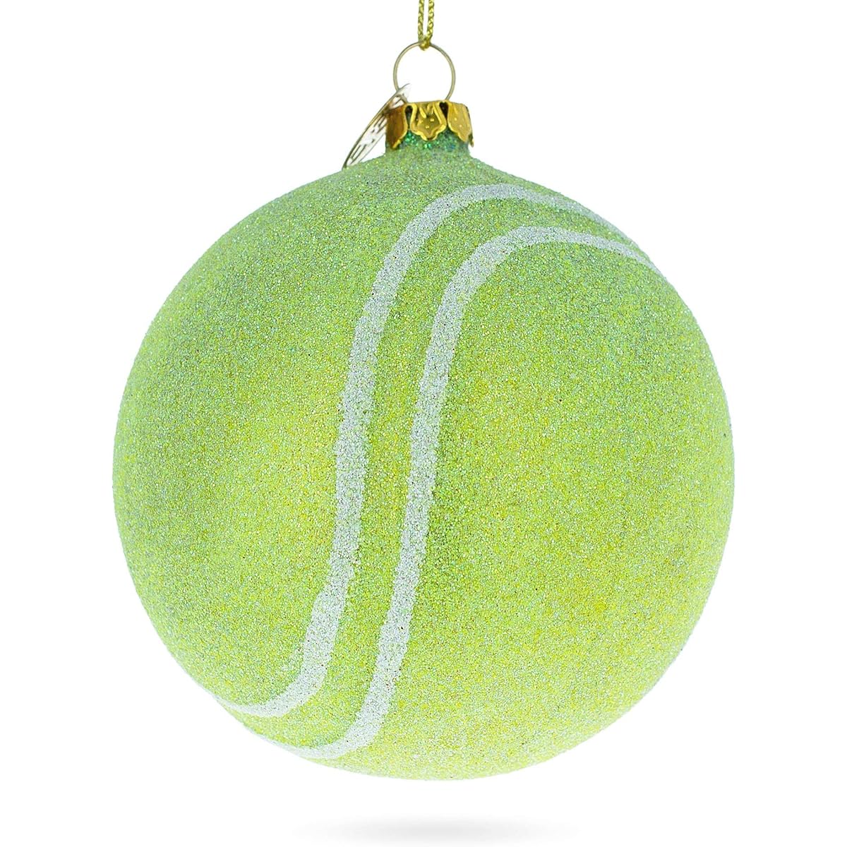 tennis ball glass christmas ornament