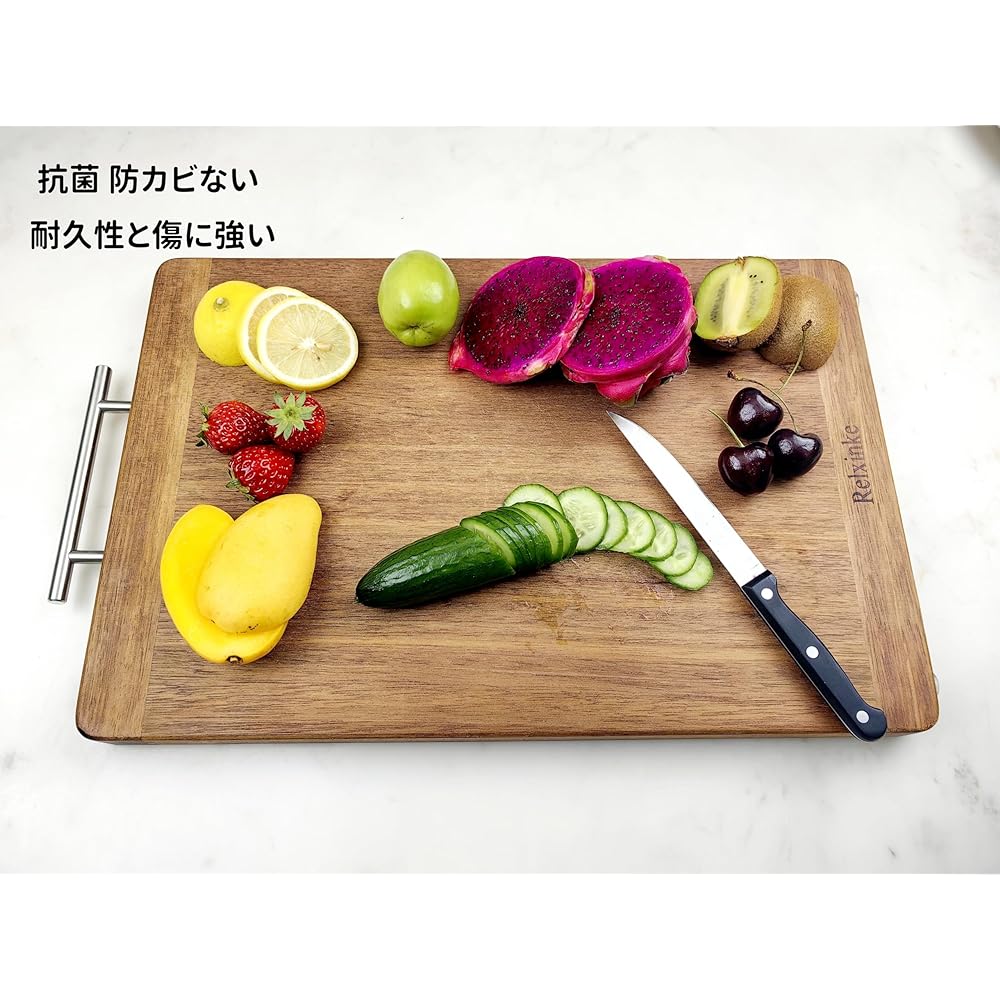 Relxinke Wooden Cutting Board, Large, Mildew-Free, Antibacterial, Hard Wood Cutting Board, Heavy, Stable, Anti-Slip, South American Zebra Wood, Stylish, 30 x 45 x 2.6 cm, Weight: 3.2 KG (XL)
