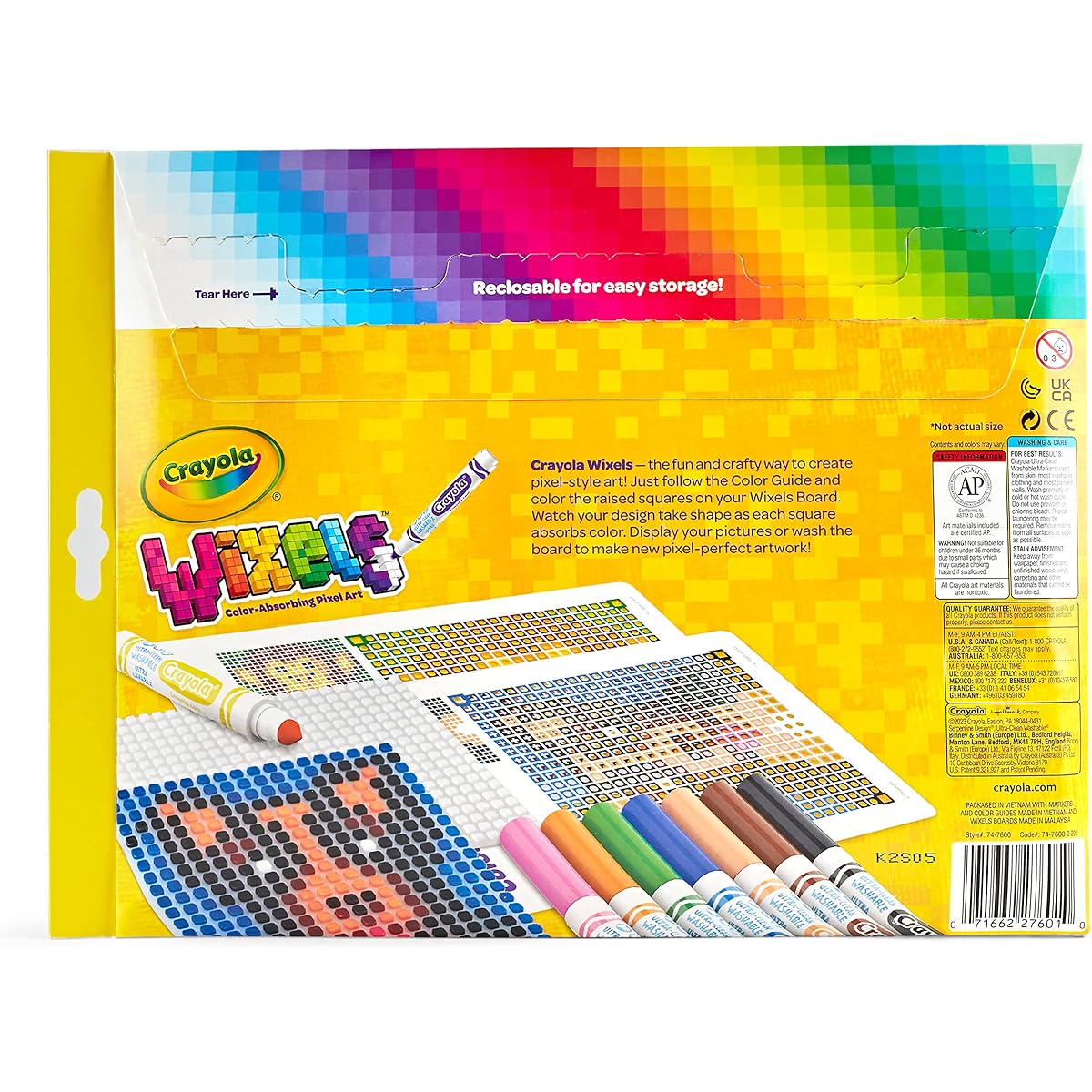 Crayola Wixels Animal Activity Kit Pixel Art Coloring Set for Ages 6, 7, 8, 9