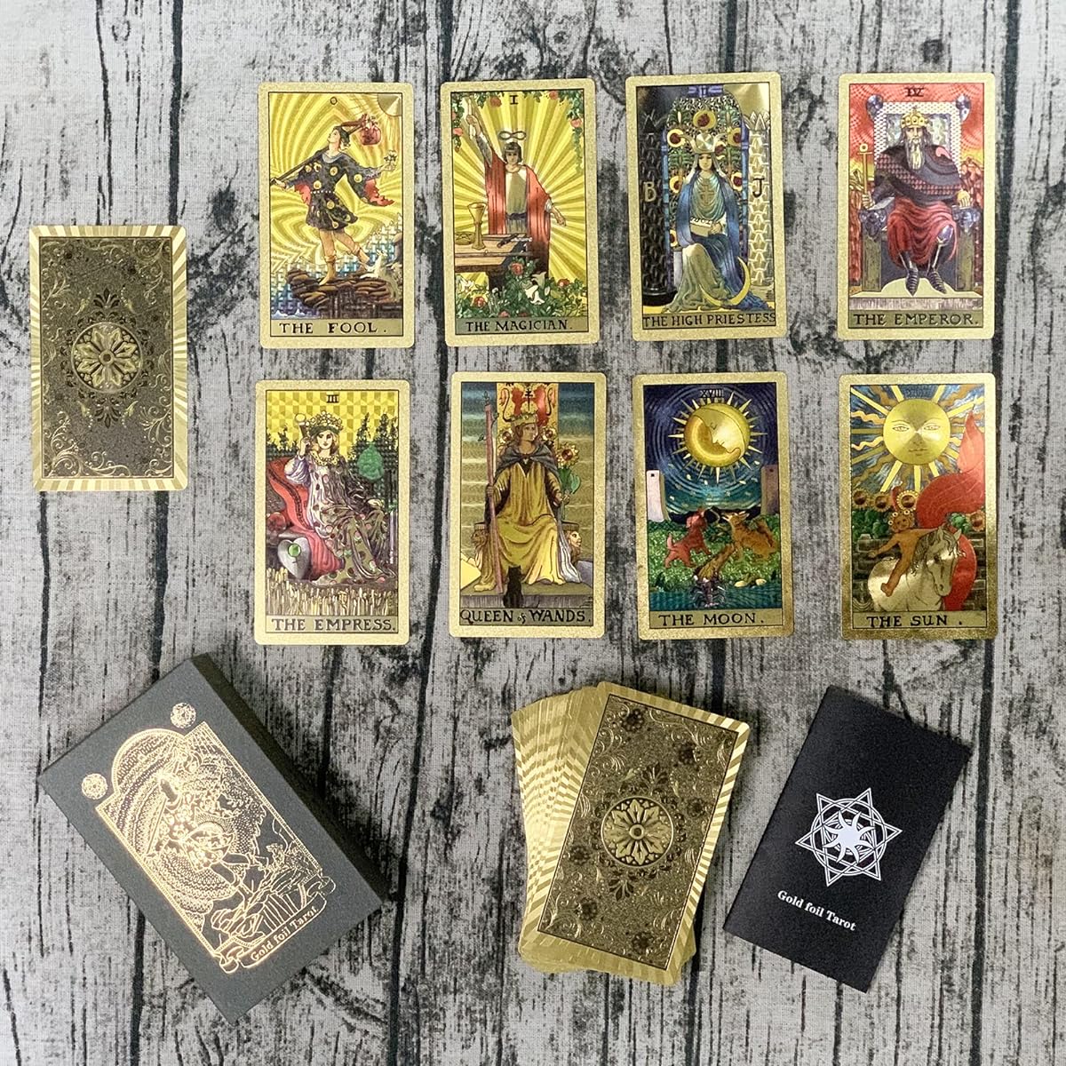 SUNHHHX Tarot Card Set, Tarot Deck, 78 Surface Laser Tarot Deck