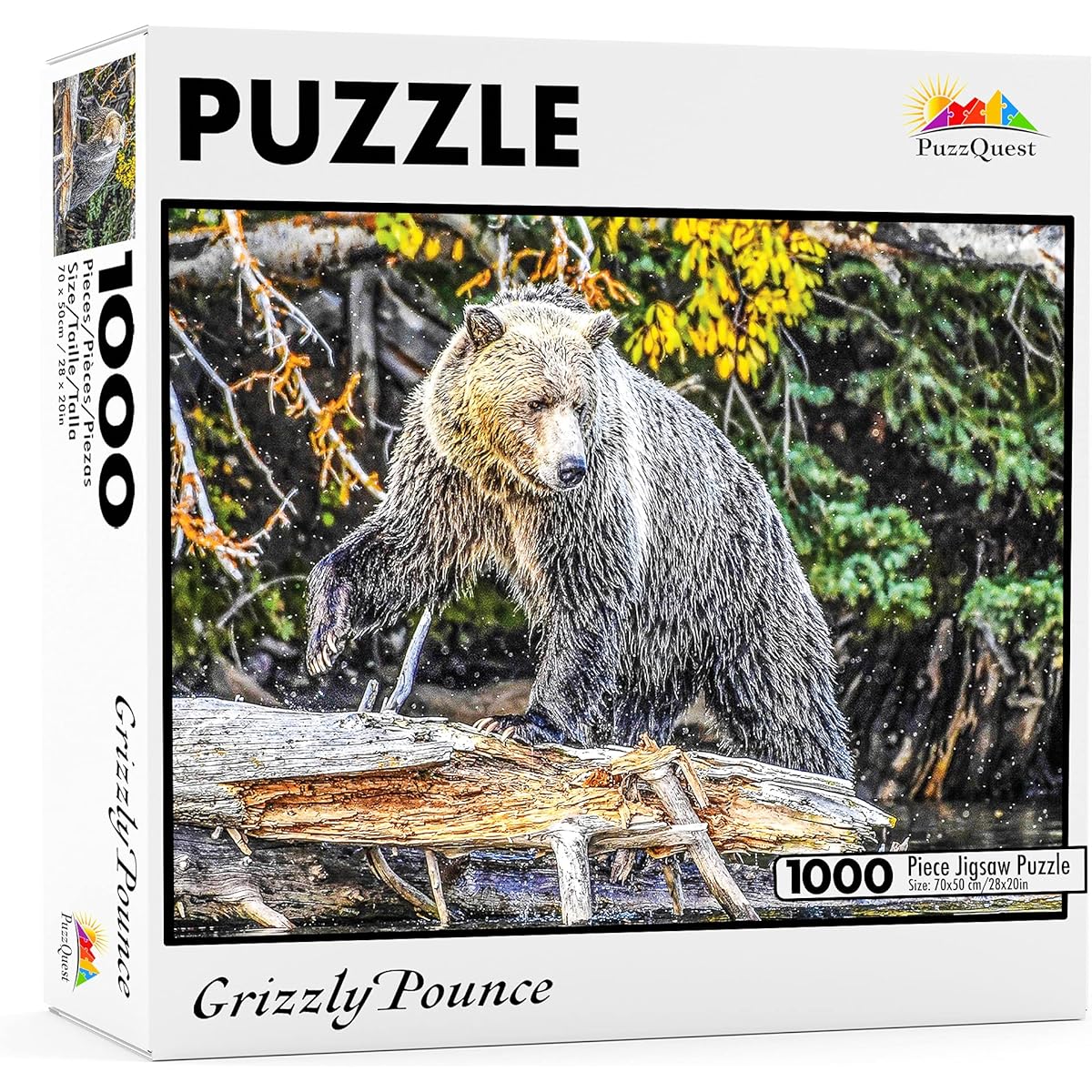 PuzzQuest Grizzly Paws Fine Art Bear Jigsaw Puzzle 1000 Piece for Adults and Teens