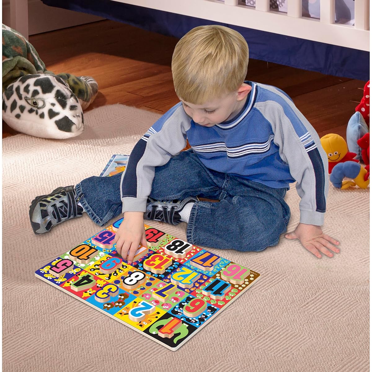 Melissa & Doug Jumbo Number Wooden Chunky Puzzle (20 Pieces)