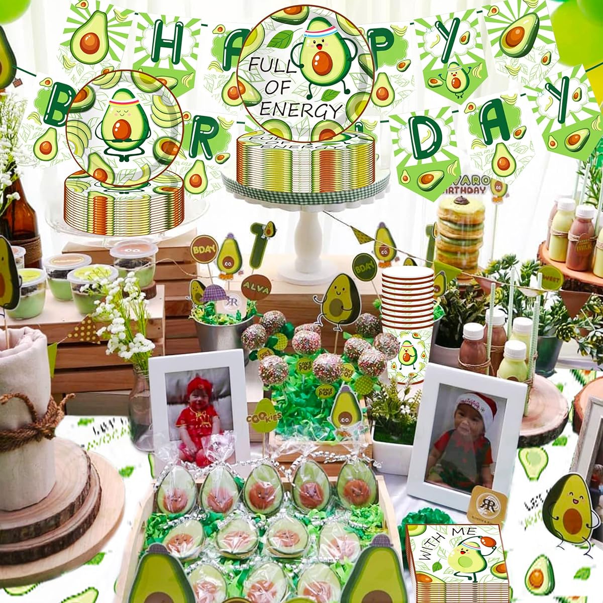 Avocado Party Supplies Avocado Birthday Party Decorations Avocado Birthday Banner Fruit Party Supplies Avocado Birthday Party Plates and Napkins 35 Pieces