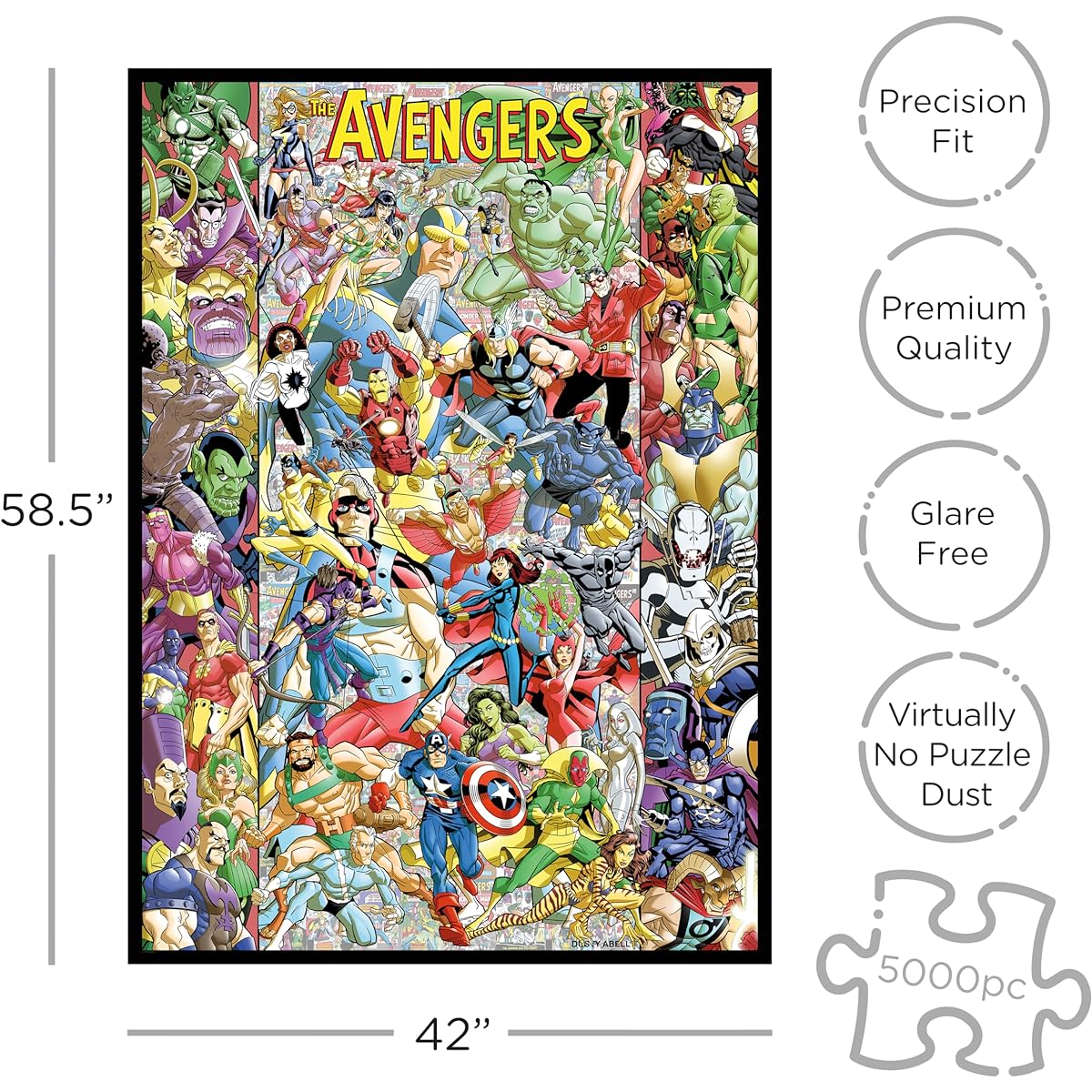 AQUARIUS Avengers 60th Anniversary 5000 Piece Puzzle (5000 Piece Jigsaw Puzzle) - Glare Free - Precision Fit - Officially Licensed Marvel Merchandise & Collectibles - 58.8 x 42 inches