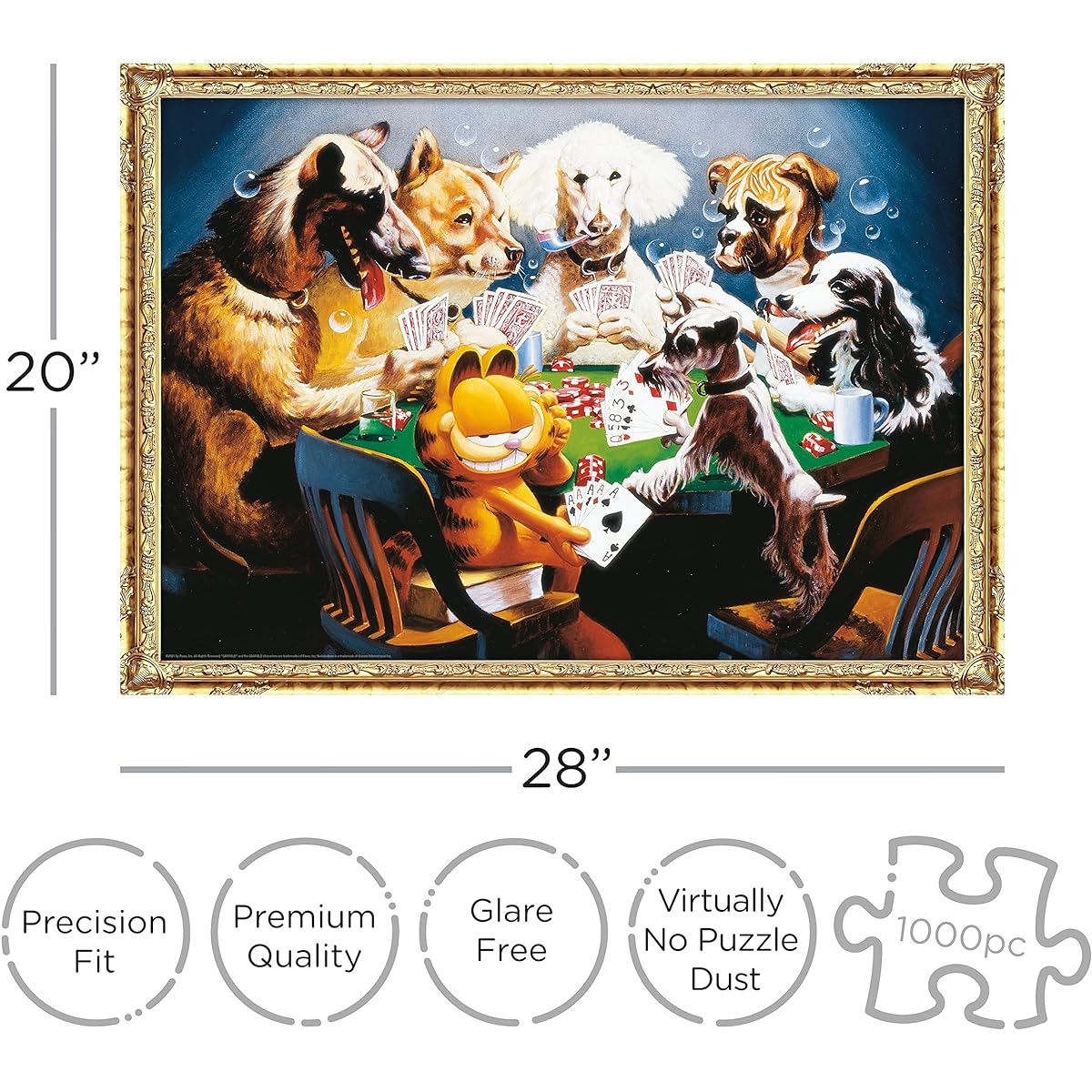 AQUARIUS Garfield Puzzle (1000 Piece Jigsaw Puzzle) - Garfield Goods Collectibles - Glare Free - Precision Fit - 20 x 28 inches