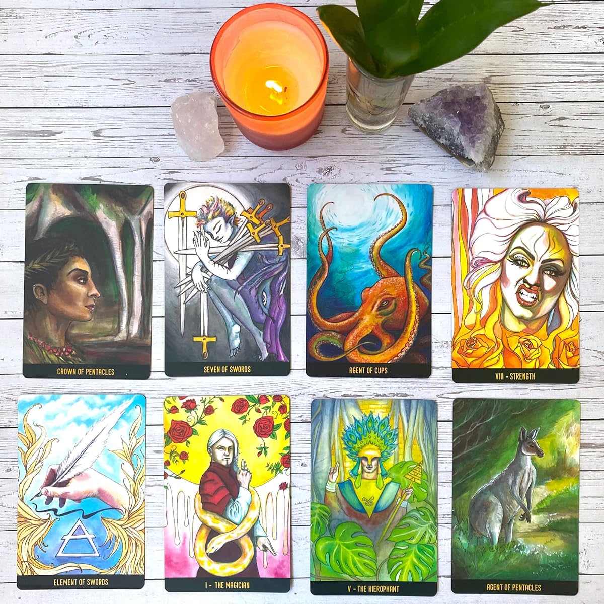 ETHONY Penumbra Tarot Card Deck with 78 Beautifully Illustrated Tarot Cards, Explore the Arcana of the Tarot, Keepsake Box, Deluxe Full-Color Guidebook, Gold Foil Stamped Back, and Gold Gilded Edges