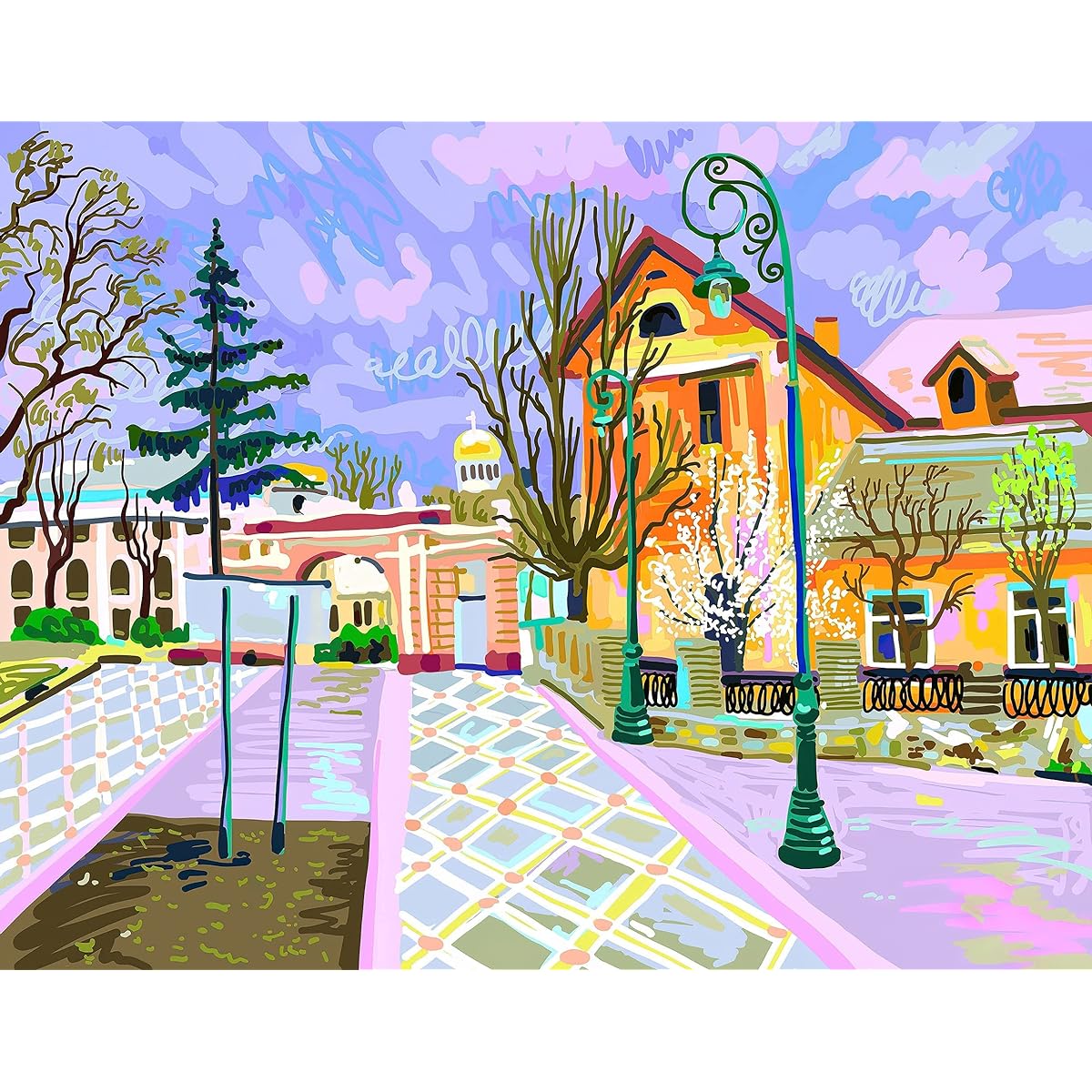 Adult Jigsaw Puzzle by Playful Pastimes 1000 Premium Thick Pieces Arty Avenue by Ukrainian Artist Puzzle Dimensions 27 x 20 inches