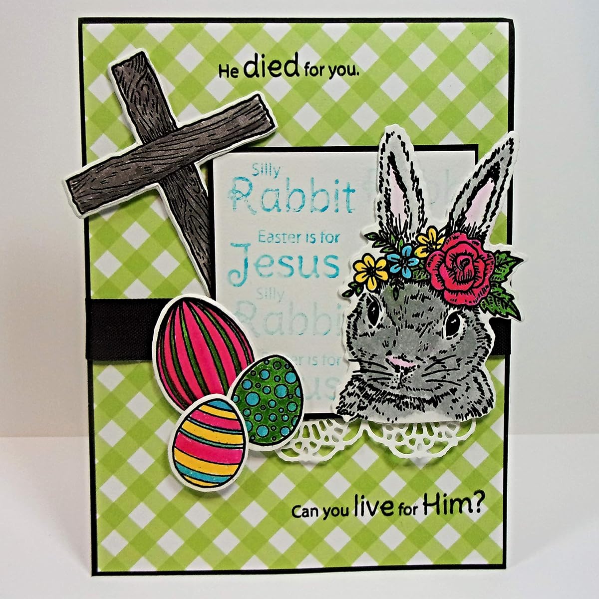 Stamps Simply Clear Stamps Easter for Jesus Christian Religion for Children and Dying - Cross Rabbit Egg 4x6 Sheet - 18 pcs