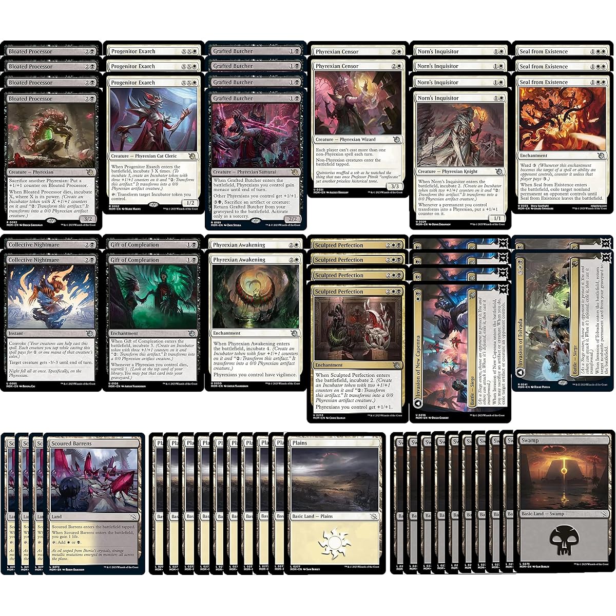 Elite Black White Phyrexian Deck - Orzhov - Modern Legal - Custom Built - Magic The Gathering - MTG - 60枚カード