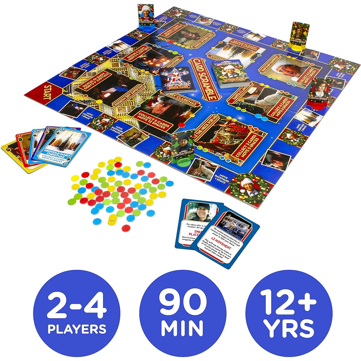 (Aquarius) AQUARIUS Christmas Vacation Card Scramble Board Game, Fun Family Party Game for Kids, Teens and Adults, Entertainment Game Night Gift, Officially Licensed Product
