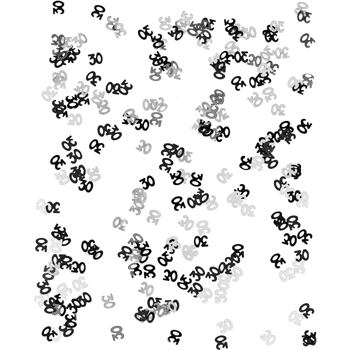Black And Silver Age 30 Confetti