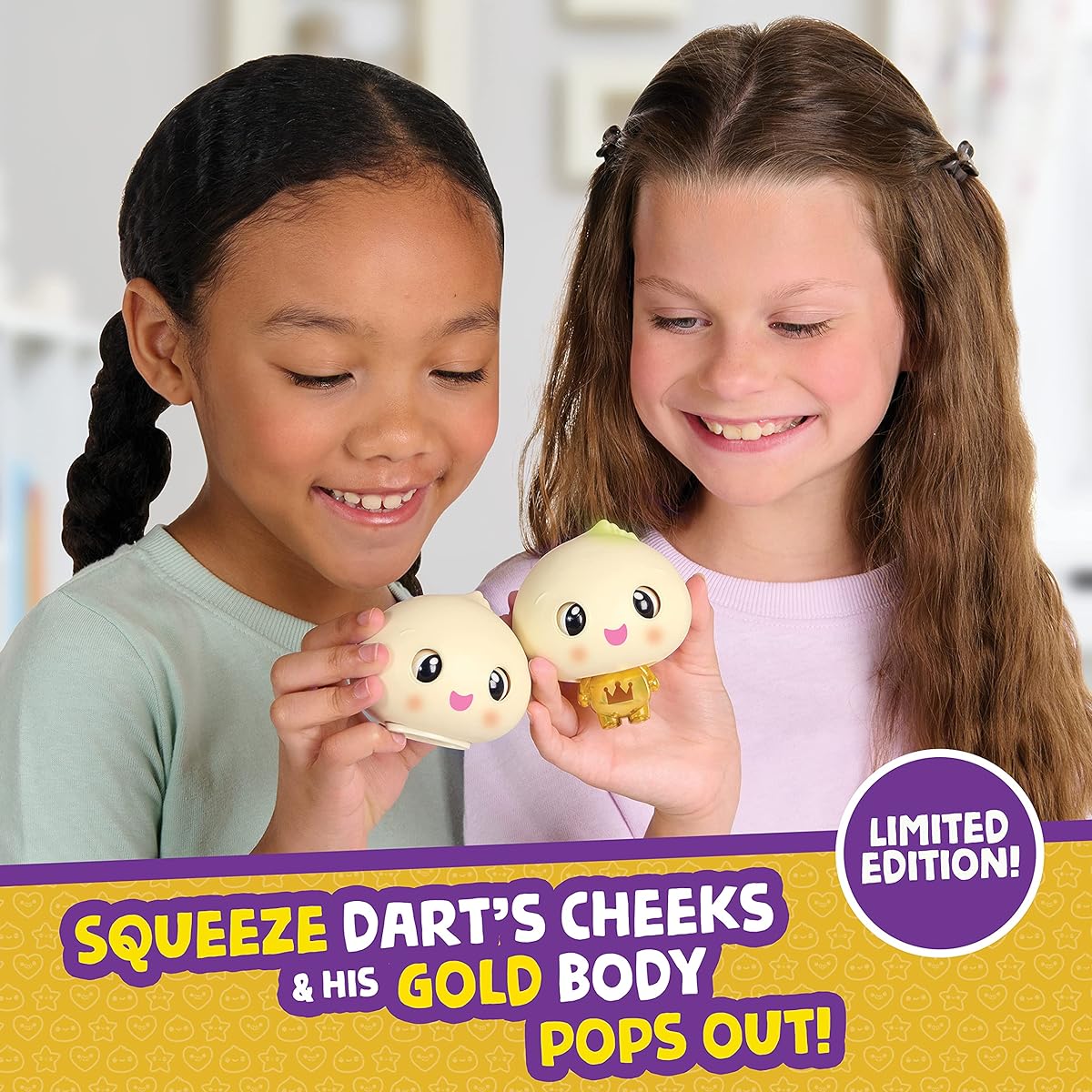 My Squishy Little Golden Dumpling - Interactive Collectible Doll with Accessories - Darts (Gold)