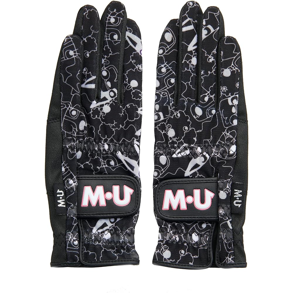 MU SPORTS 2023SS◆Character face puzzle pattern two-handed gloves◆703J1804/Ivory/S size