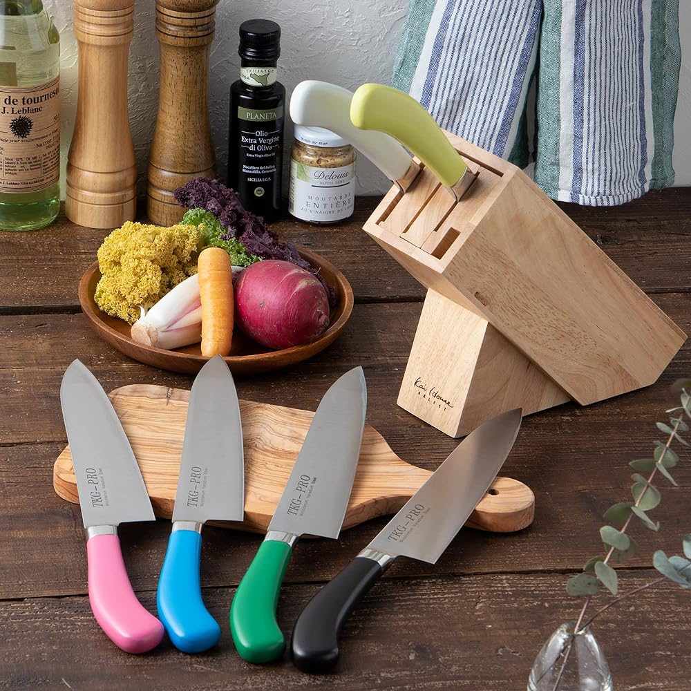 Endo Shoji Commercial TKG-PRO Antibacterial Color Knife Santoku Knife 17.5cm Green Eco Clean Processed Molybdenum Vanadium Steel Made in Japan AEK4904