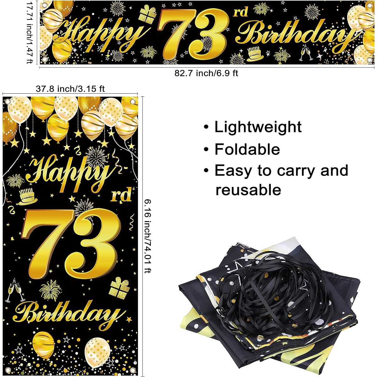 73rd Happy Birthday Door Banner Birthday Decorations for Men Birthday Party Decorations Birthday Backdrop