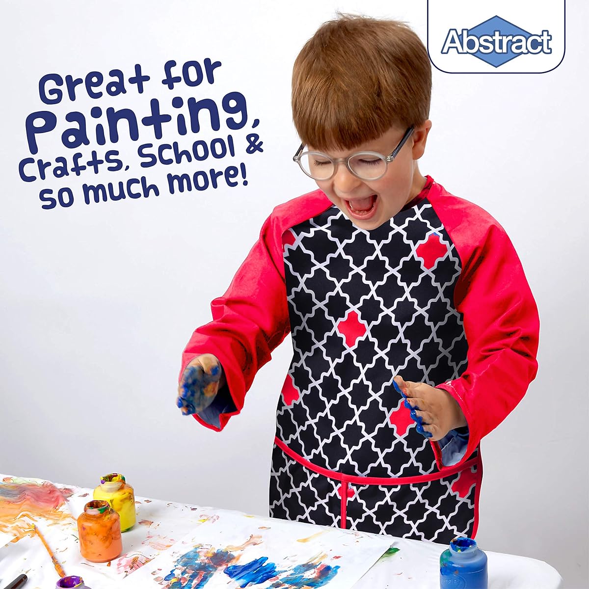 Kids Art Smock Apron Premium Long Sleeve Waterproof Bib for Painting and Eating