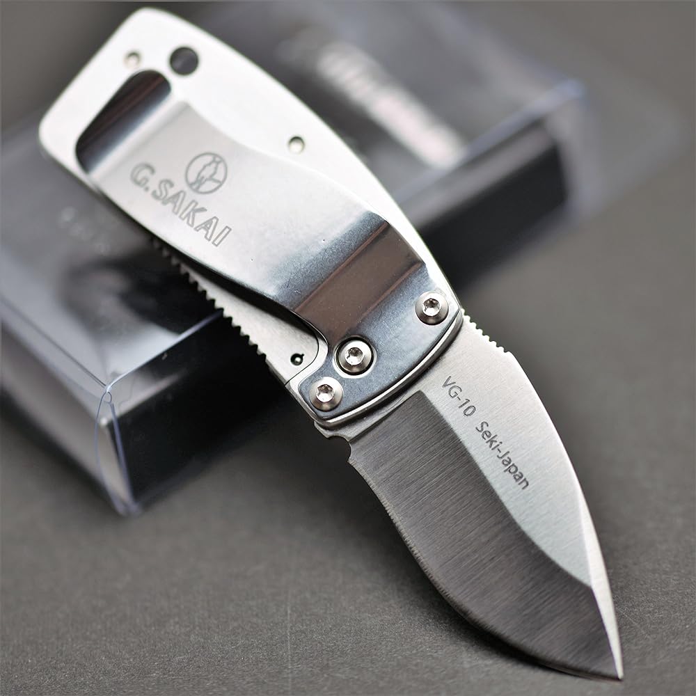 G SAKAI Knife Folding Knife (with Money Clip) Plain 11192