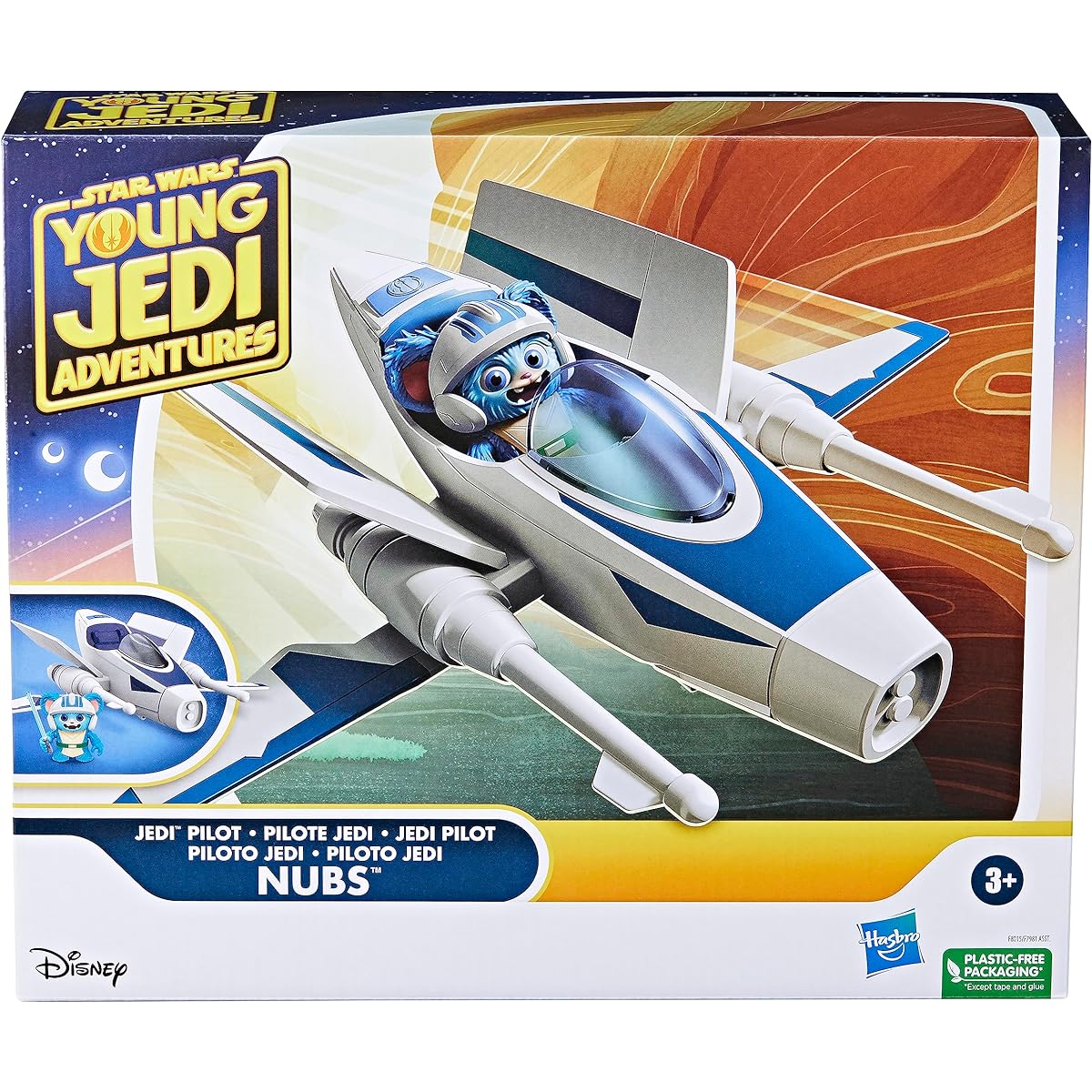 STAR WARS Jedi Pilot Nub 4" Scale Action Figure & Star Wars Ship Toy Preschool Toys for 3 Years Old Boys and Girls