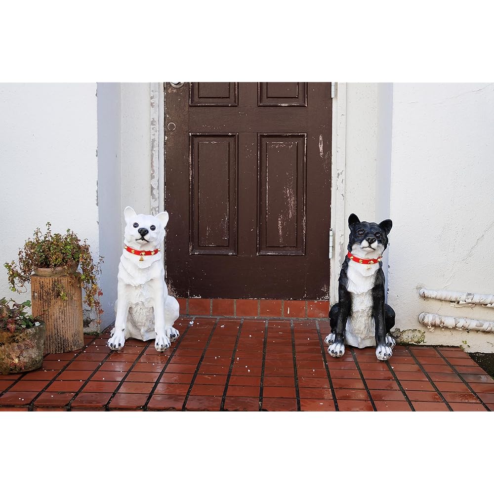 Vita Wanwan Riki Black Width 21x Depth 32x Height 46.5cm Shiba Inu Light/Dark Sensor 2 AA Batteries Sensor Animal Security Gardening Garden Entrance