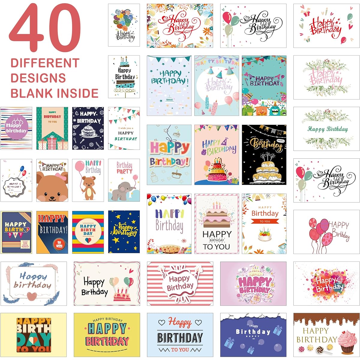feela birthday cards 320 pieces pack