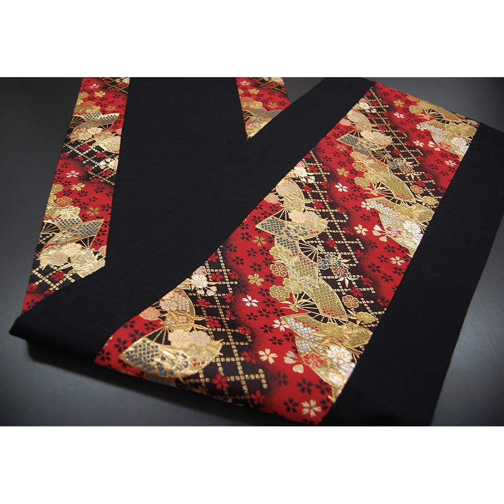 Japanese Style Kimono Table Runner Reversible Brocade Obi Boxed 150cm (Fan)