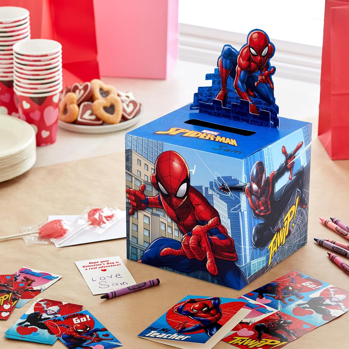 Hallmark Marvel Spiderman Valentine's Day Cards for Kids Pop-Up Mailbox Classroom Exchange