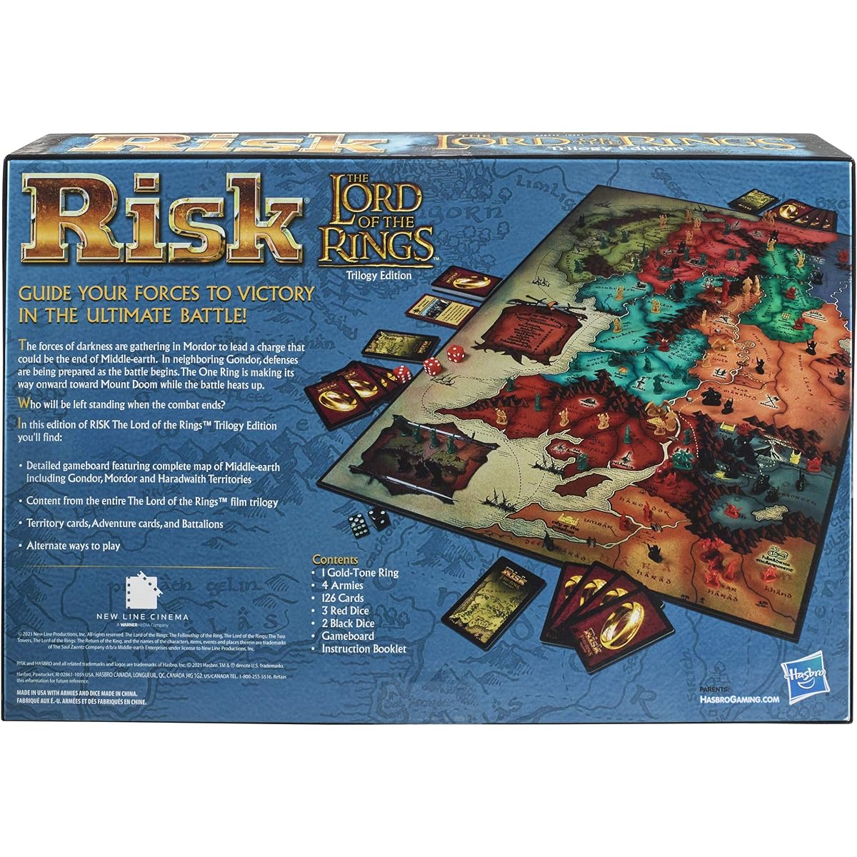 Hasbro Gaming Risk Lord of the Rings Trilogy Edition Strategy Family Board Game for Ages 10+, 2-4 Players ( Exclusive)